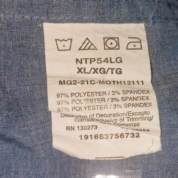 WRANGLER™ ATG MEN'S OUTDOORS SHORT SLEEVE ZIP POCKET SHIRT CORONET BLUE SIZE XL - Picture 12 of 12